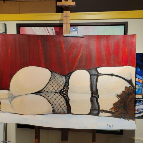 Acryl painting "This is not Victoria's Secret"  on Paper 70 x 100 cm, No frame