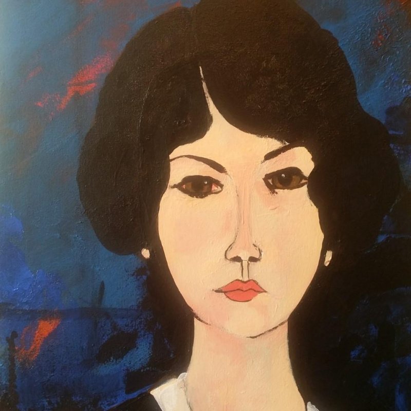 Acryl Painting "Five" on canvas 40 x 50 cm, No frame
